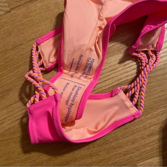 Victorias Secret Pink Strappy Bikini Bottom Small NEW Swimsuit Bathing Suit - Picture 5 of 5